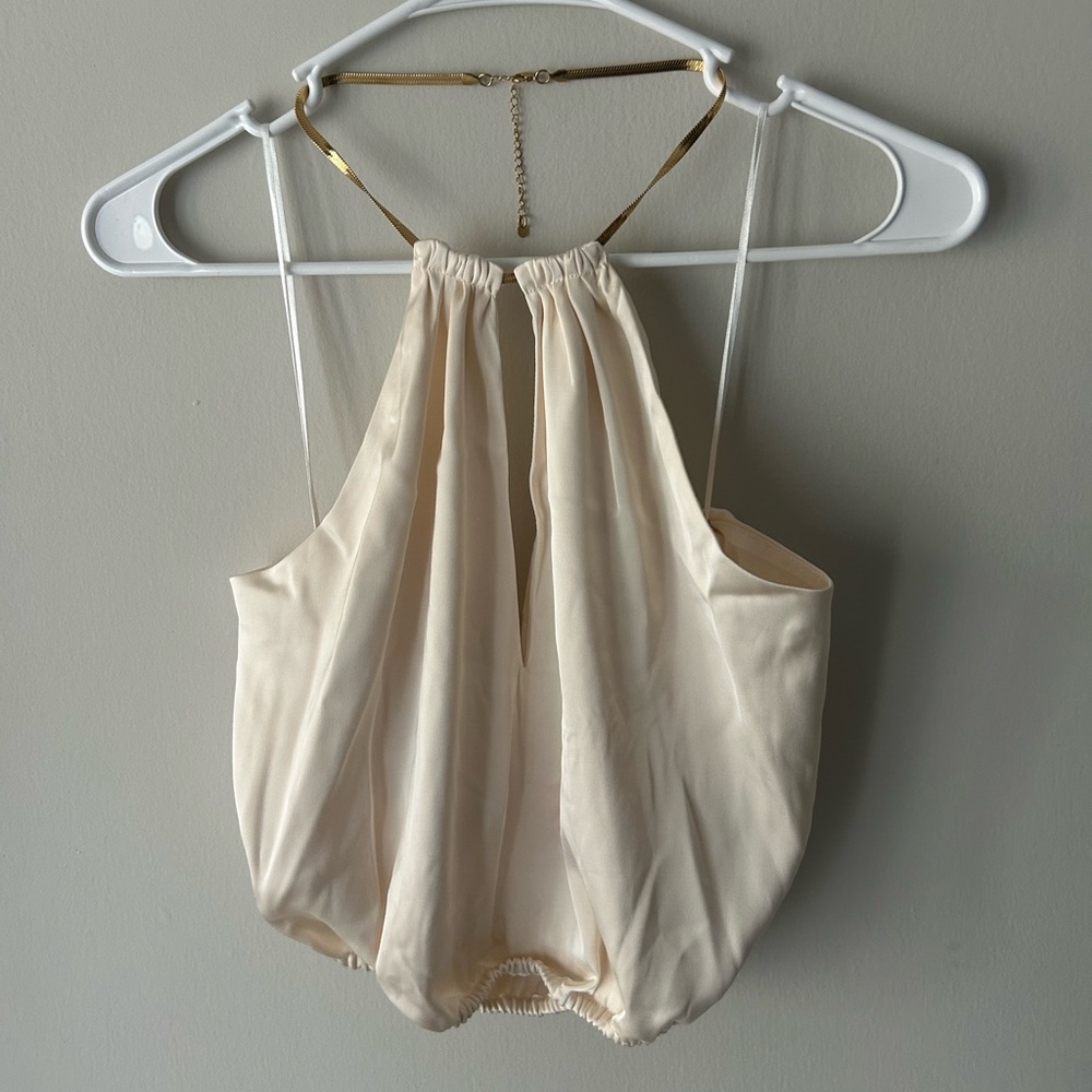 H&M Elegant Cream Halter Top